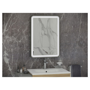 Rak Ceramics Brushed Nickel Art Soft Illuminated Led Mirror | | Glass/Aluminium | 500Mm X 700Mm