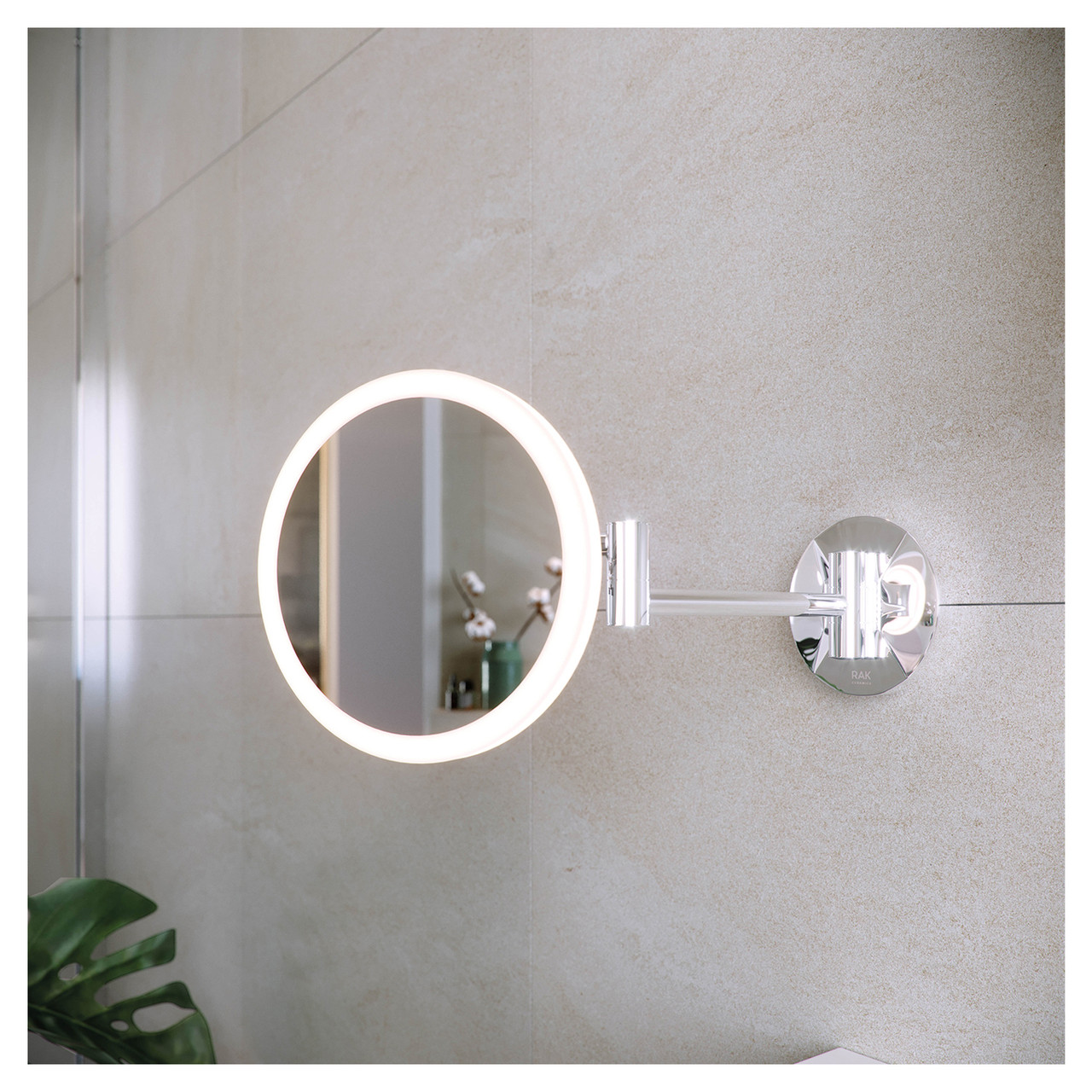 RAK Ceramics Demeter Plus Round Illuminated LED 3x Magnification Mirror