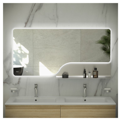 Rak Ceramics Brushed Nickel Ornate Illuminated Led Mirror | | Glass/Aluminium | 600Mm X 1200Mm