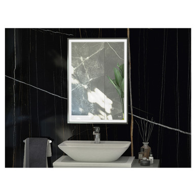 Rak Ceramics Brushed Nickel Picture Square Illuminated Led Mirror | | Glass/Aluminium | 500Mm X 700Mm