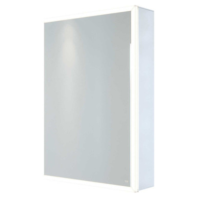 Rak Ceramics Pisces Illuminated Led Mirrored Cabinet With Demister And Shaver Socket | Glass/Aluminium | 500Mm X 700Mm
