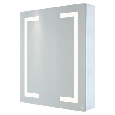 Rak Ceramics Sagittarius Bluetooth Illuminated Led Mirrored Cabinet With Demister And Shaver Socket | Glass/Aluminium | 600Mm X 700Mm