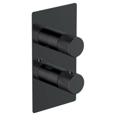 Rak Ceramics Matt Black Amalfi Concealed 2 Handle Thermostatic Dual Control Shower Valve | | Brass | 120Mm X 220Mm X 80Mm