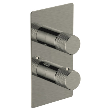 Rak Ceramics Brushed Nickel Amalfi Concealed 2 Handle Thermostatic Dual Control Shower Valve | | Brass | 120Mm X 220Mm X 80Mm