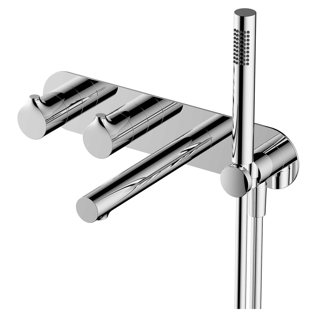 RAK Ceramics Sorrento Horizontal Concealed Thermostatic Dual Control Shower Valve with Handset and Bath Spout