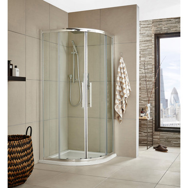 Hudson Reed Chrome Apex Double Door Quadrant Shower Enclosure | | Glass/Aluminium | 900Mm