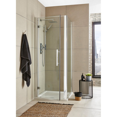 Hudson Reed Chrome Apex Shower Side Panel- M90ep-E8 | | Glass/Aluminium | 900Mm
