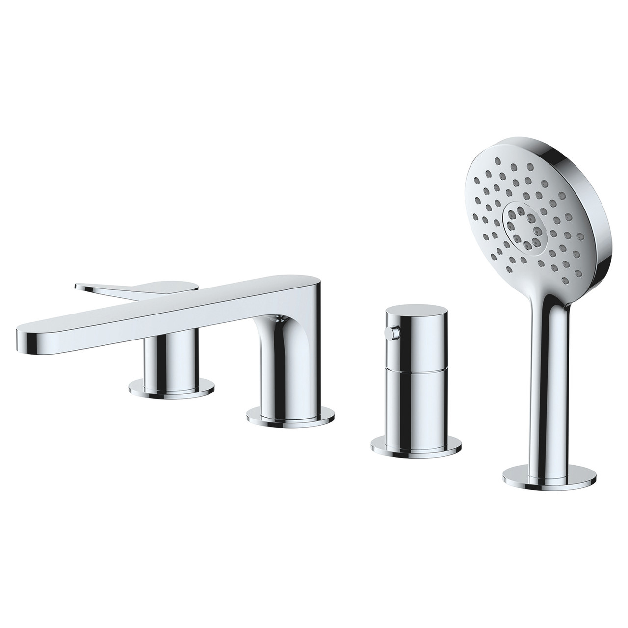 RAK Ceramics Petit Round Deck Mounted 4 Tap Hole Basin Mixer Tap