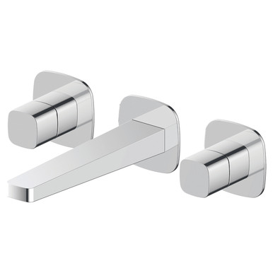 RAK Ceramics Petit Square Wall Mounted 3 Tap Hole Basin Mixer Tap, alternate view 3