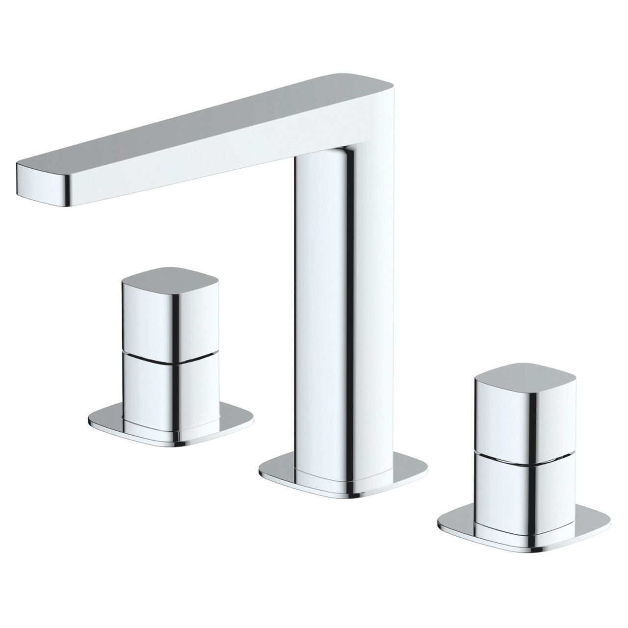 RAK Ceramics Petit Square Deck Mounted 3 Tap Hole Basin Mixer Tap