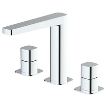 RAK Ceramics Petit Square Deck Mounted 3 Tap Hole Basin Mixer Tap, alternate view 2