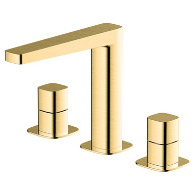 RAK Ceramics Petit Square Deck Mounted 3 Tap Hole Basin Mixer Tap, alternate view 3