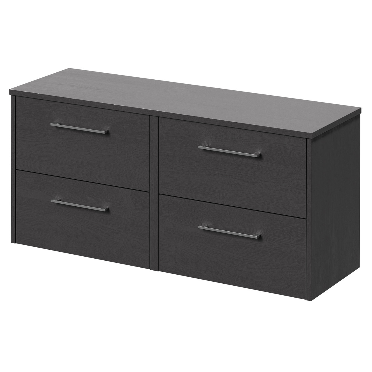 Wholesale Domestic Graphite Grey Horizon Wall Mounted Vanity Unit For Countertop Basins With 4 Drawers And Polished Chrome Handles | | Mdf | 1200Mm