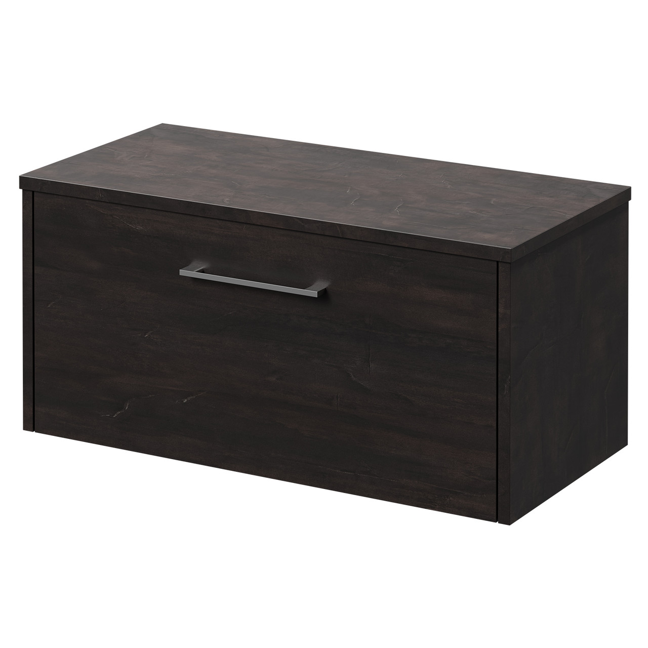 Wholesale Domestic Metallic Slate Horizon Wall Mounted Vanity Unit For Countertop Basins And Single Drawer With Polished Chrome Handle | | Mdf | 800Mm