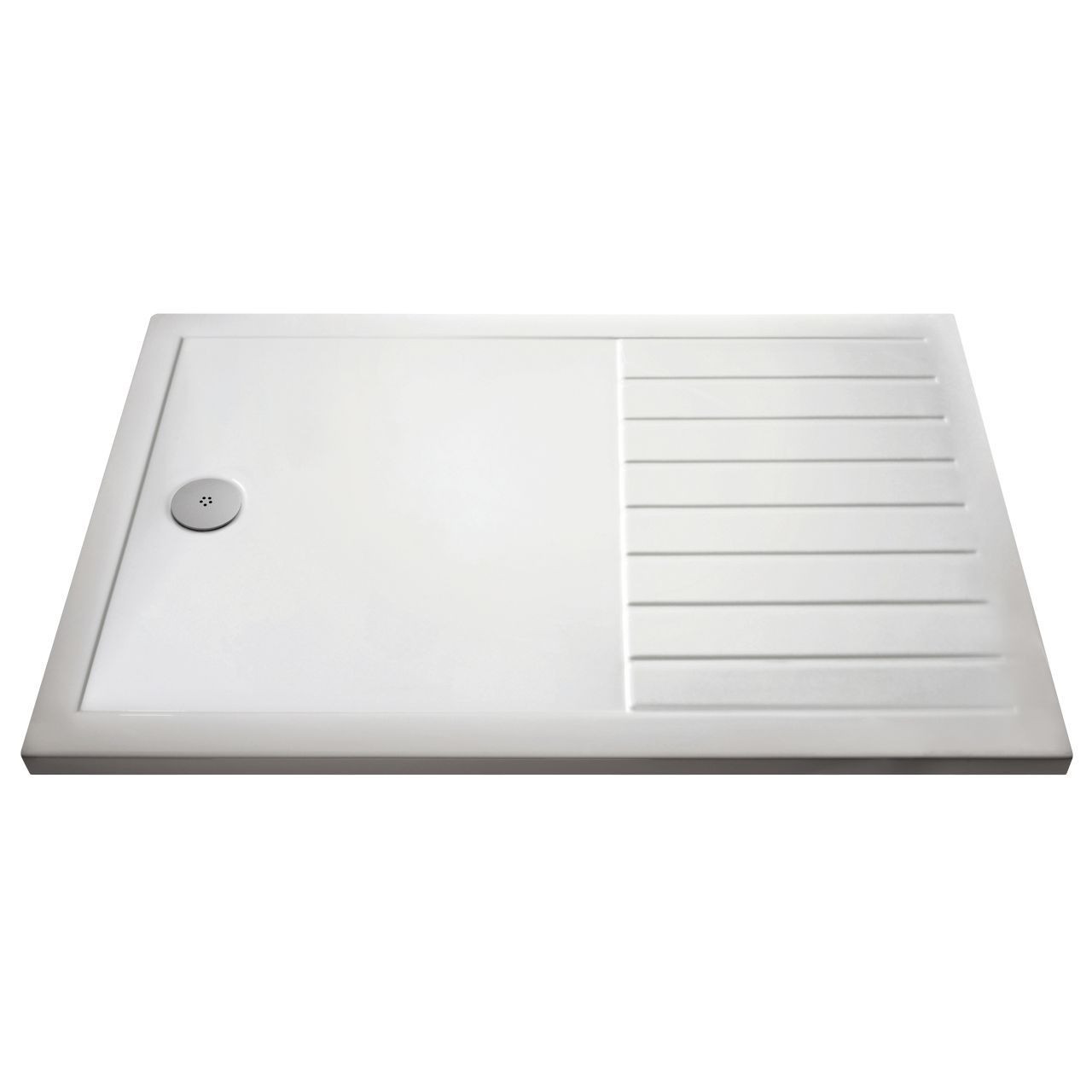Nuie Rectangular Walk In Shower Tray with Centre Edge Waste