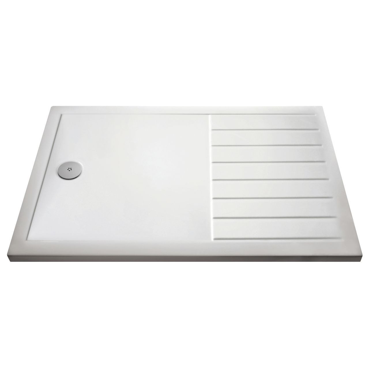Nuie Rectangular Walk In Shower Tray with Centre Edge Waste