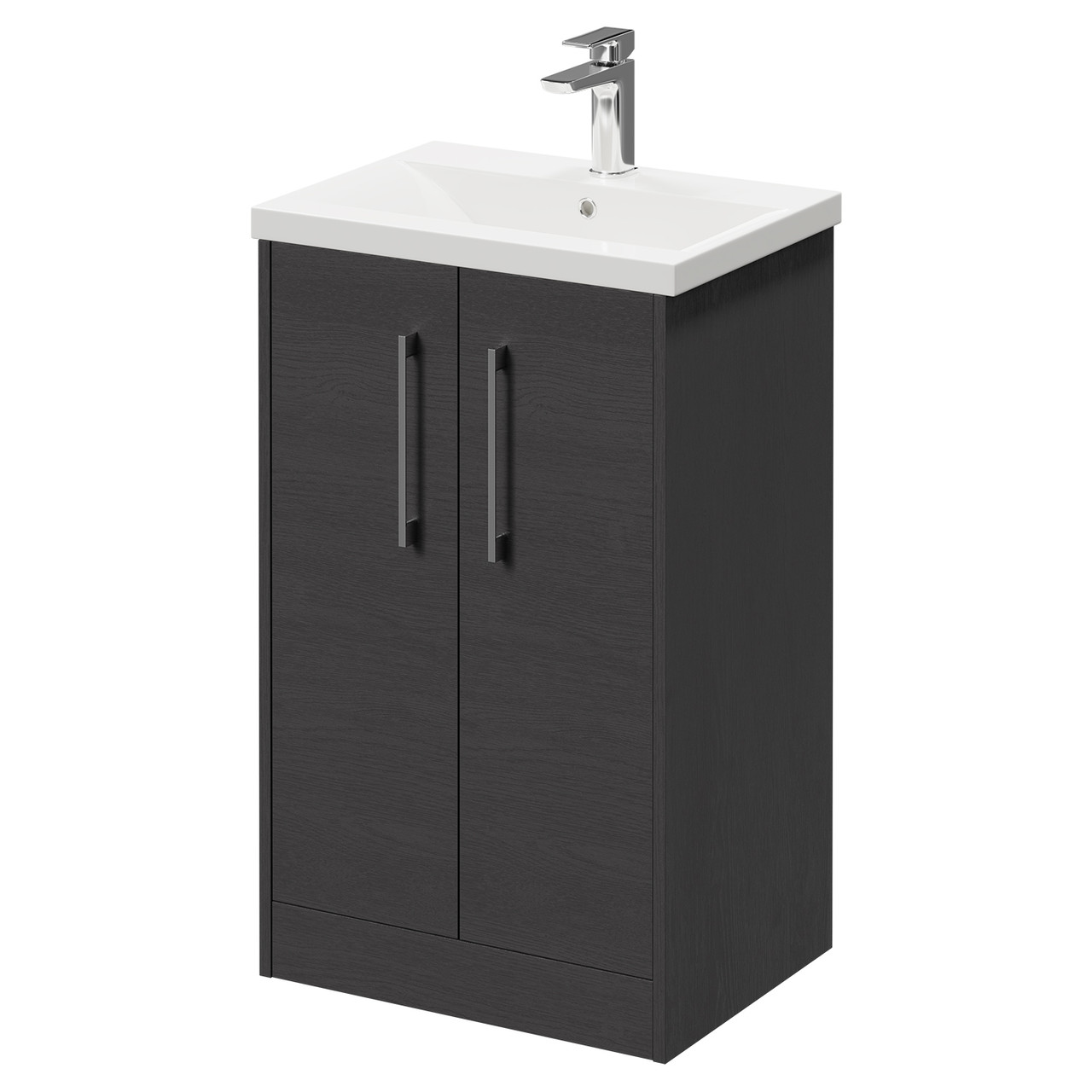 Horizon Floor Standing Vanity Unit with 1 Tap Hole Basin and 2 Doors with Polished Chrome Handles