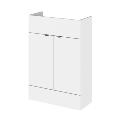 Hudson Reed Gloss White Fusion Compact Floor Standing 2 Door Vanity Unit | | Mdf | 600Mm