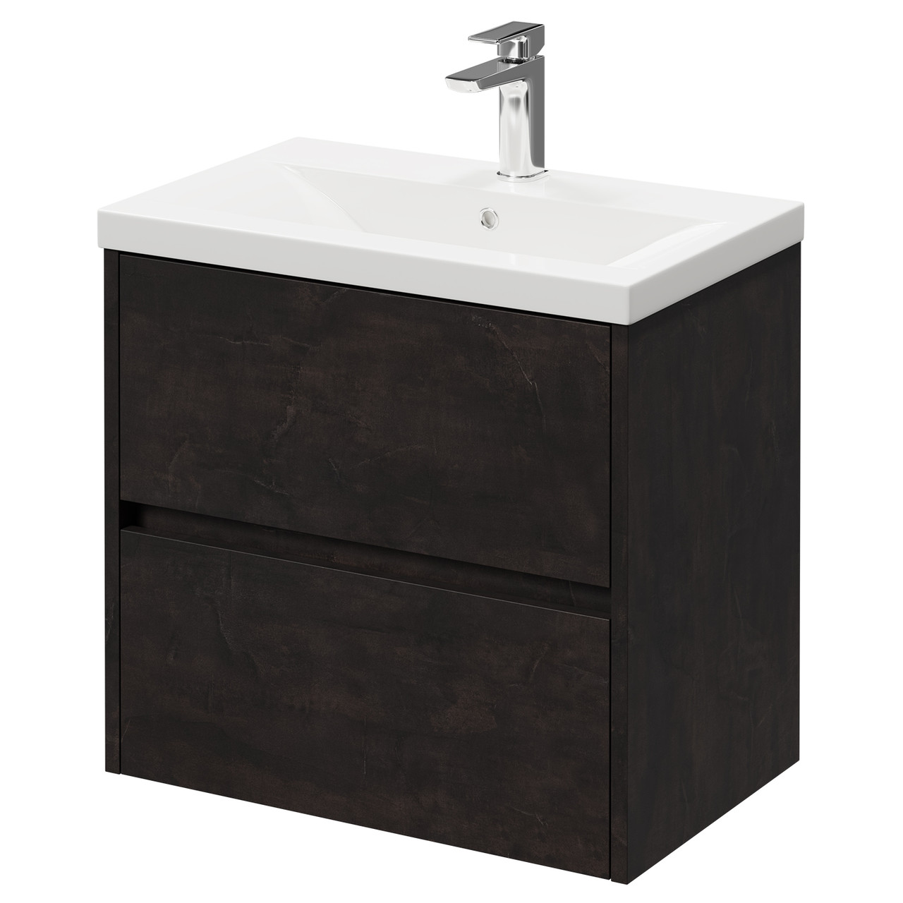 Montego Wall Mounted Vanity Unit with 1 Tap Hole Basin and 2 Drawers