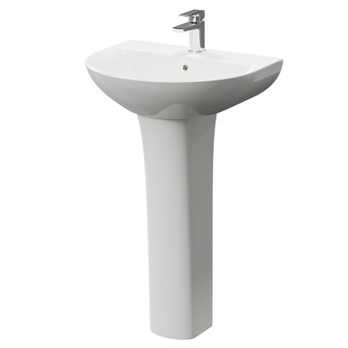 Wholesale Domestic White Jubilee Basin With 1 Tap Hole And Full Pedestal | | Ceramic | 560Mm