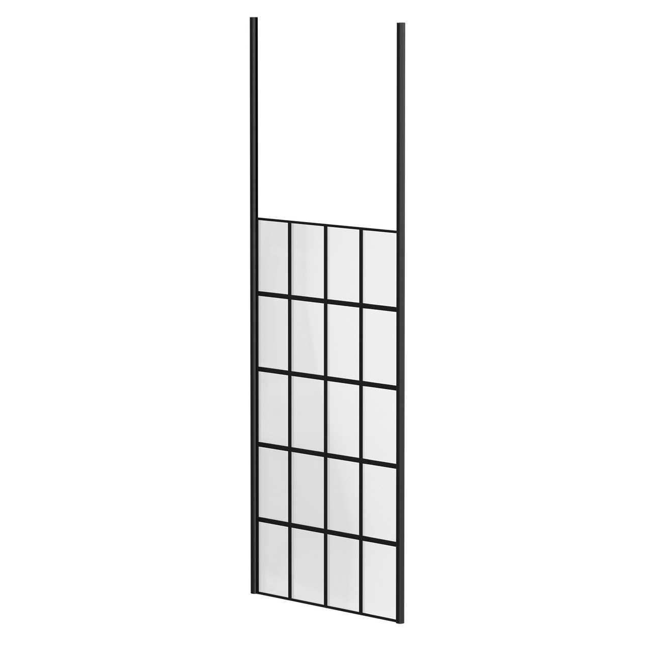 Colore 8mm Clear Glass Crittall Frame Walk In Shower Screen including Ceiling Posts