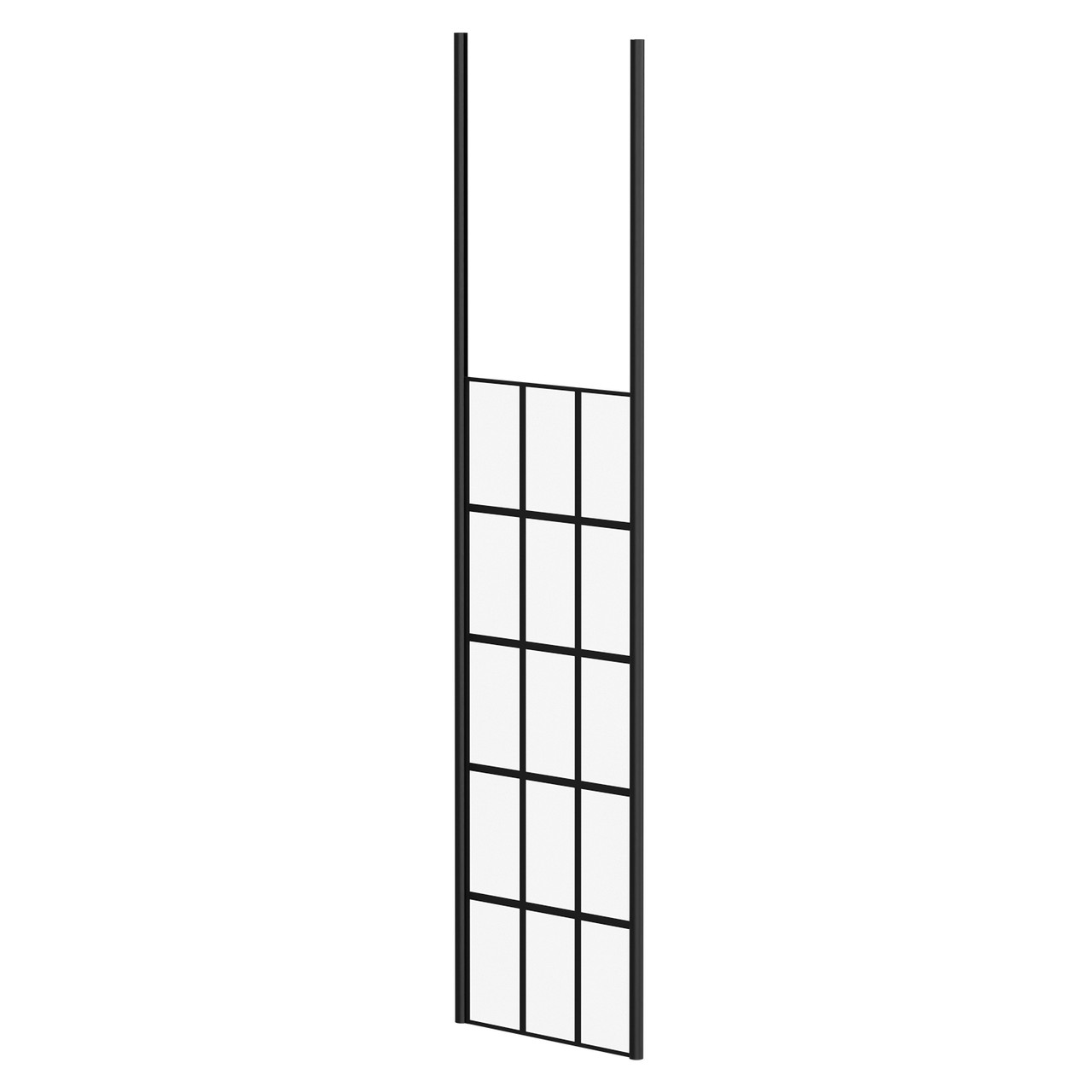 Colore 8mm Clear Glass Crittall Frame Walk In Shower Screen including Ceiling Posts