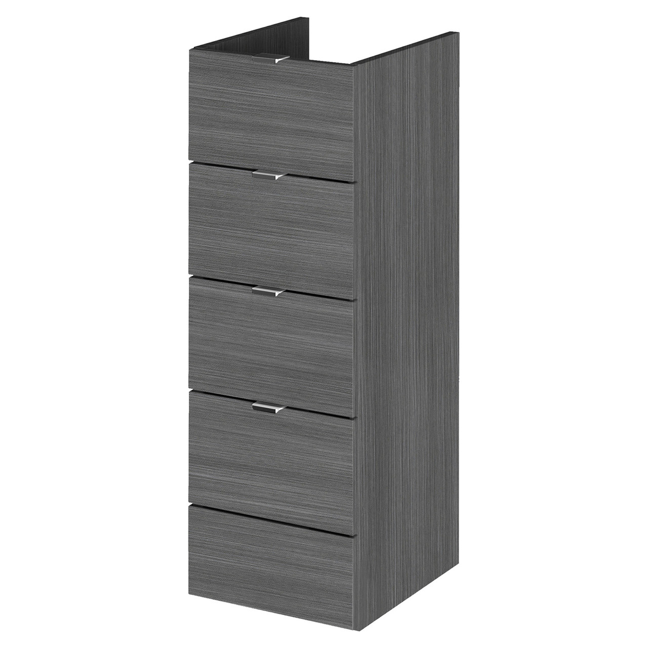 Hudson Reed Anthracite Fusion Woodgrain Floor Standing 4 Drawer Storage Unit | | Mdf | 300Mm