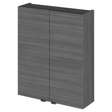 Hudson Reed Anthracite Fusion Compact Woodgrain Wall Hung 2 Door Storage Unit | | Mdf | 500Mm