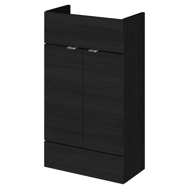 Hudson Reed Charcoal Black Fusion Compact Woodgrain Floor Standing 2 Door Vanity Unit | | Mdf | 500Mm