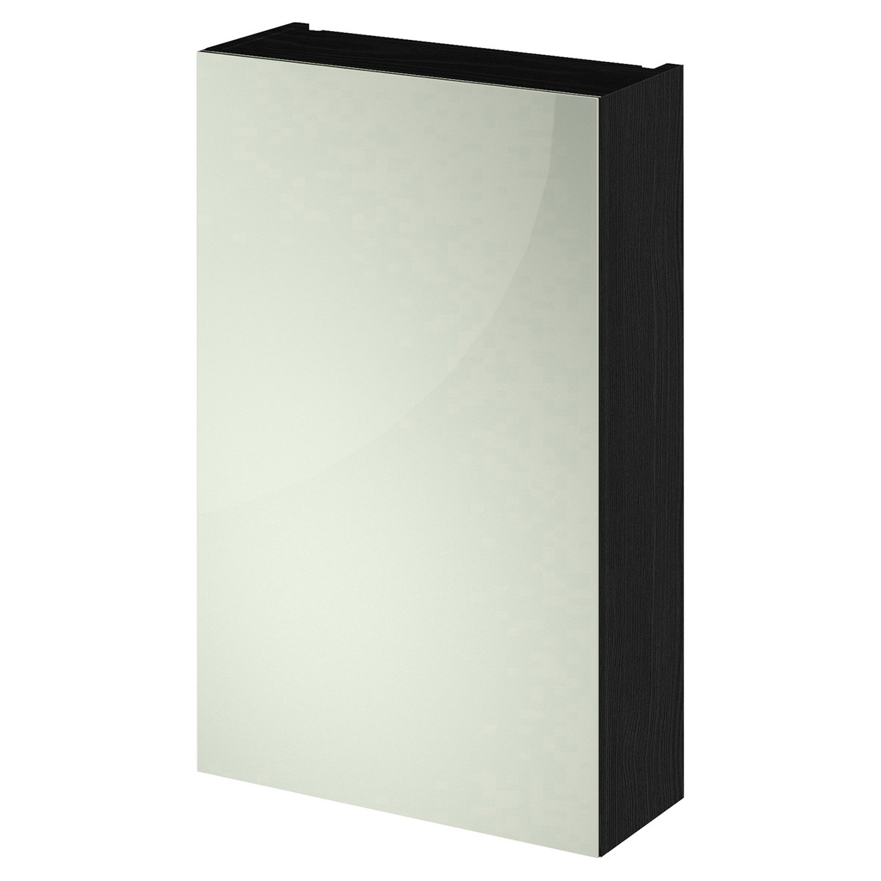 Nuie Athena Charcoal Black Woodgrain Single Door Mirror Cabinet