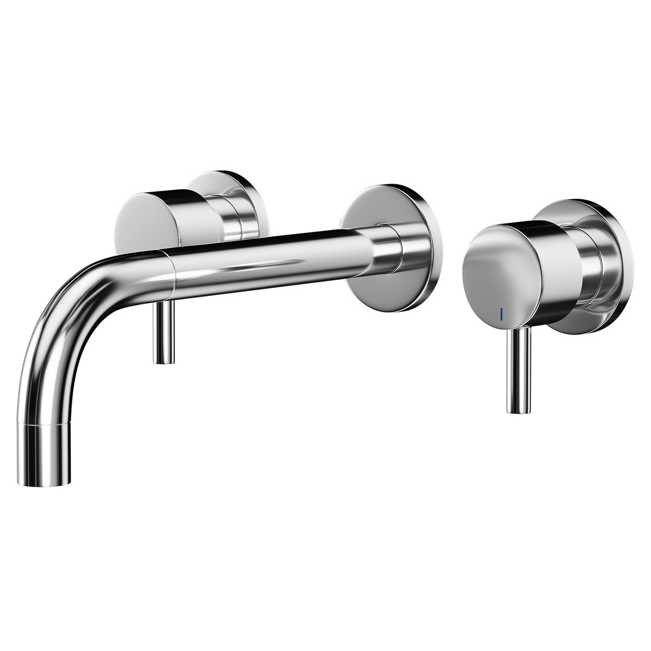 Colore Round Polished Wall Mounted 3 Tap Hole Basin Mixer Tap