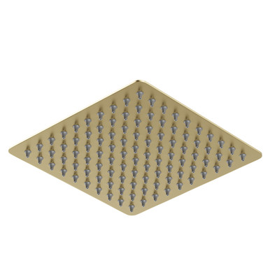 Colore Brushed Brass Square Thin Fixed Shower Head | | Stainless Steel | 200Mm