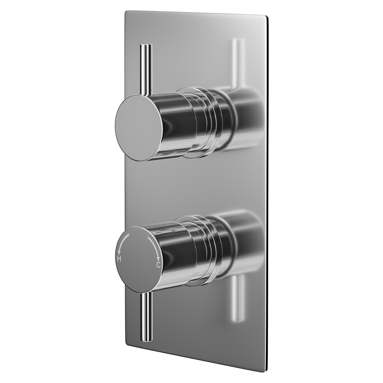 Circo Polished Concealed Twin Thermostatic Shower Valve with Diverter