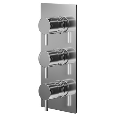Wholesale Domestic Chrome Circo Polished Concealed Triple Thermostatic Shower Valve With Diverter | | Brass | 120Mm X 280Mm X 48Mm