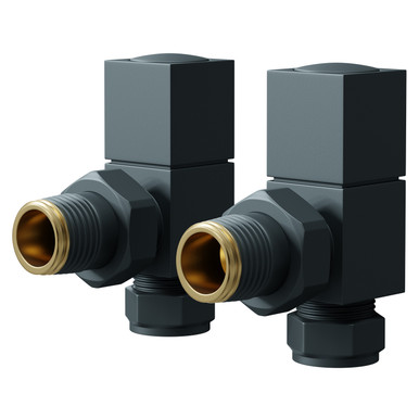 Wholesale Domestic Anthracite Dias Square Angled Radiator Valves | | Brass | 29Mm X 77Mm X 64Mm