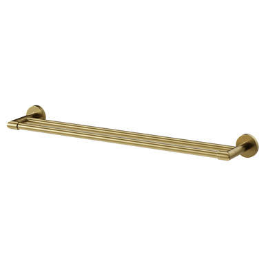 Colore Brushed Brass Orbit Wall Mounted Double Towel Rail | | Mild Steel | 600Mm