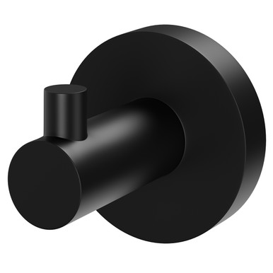 Colore Matt Black Orbit Wall Mounted Robe Hook | | Brass | 55Mm X 55Mm X 60Mm