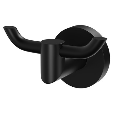 Colore Matt Black Orbit Wall Mounted Double Robe Hook | | Brass | 100Mm X 55Mm X 65Mm
