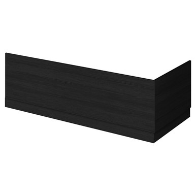 Hudson Reed Charcoal Black Fusion Woodgrain Front Bath Panel With Plinth | | Mdf | 1700Mm