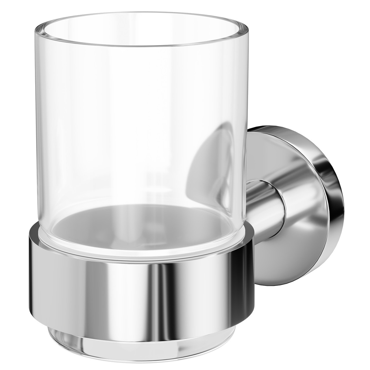 Colore Orbit Polished and Glass Wall Mounted Bathroom Tumbler
