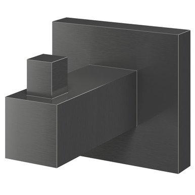 Colore Gunmetal Grey Vector Wall Mounted Robe Hook | | Brass | 50Mm X 50Mm X 65Mm