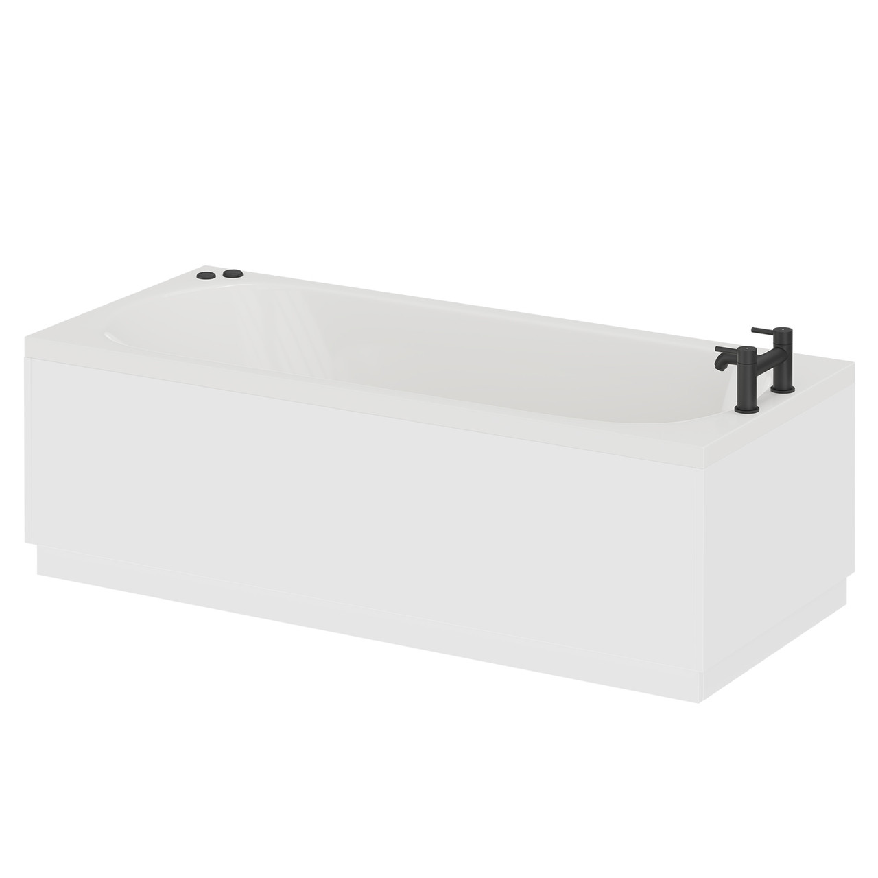 Compact 6 Jet Matt Black V-Tec Single Ended Whirlpool Bath