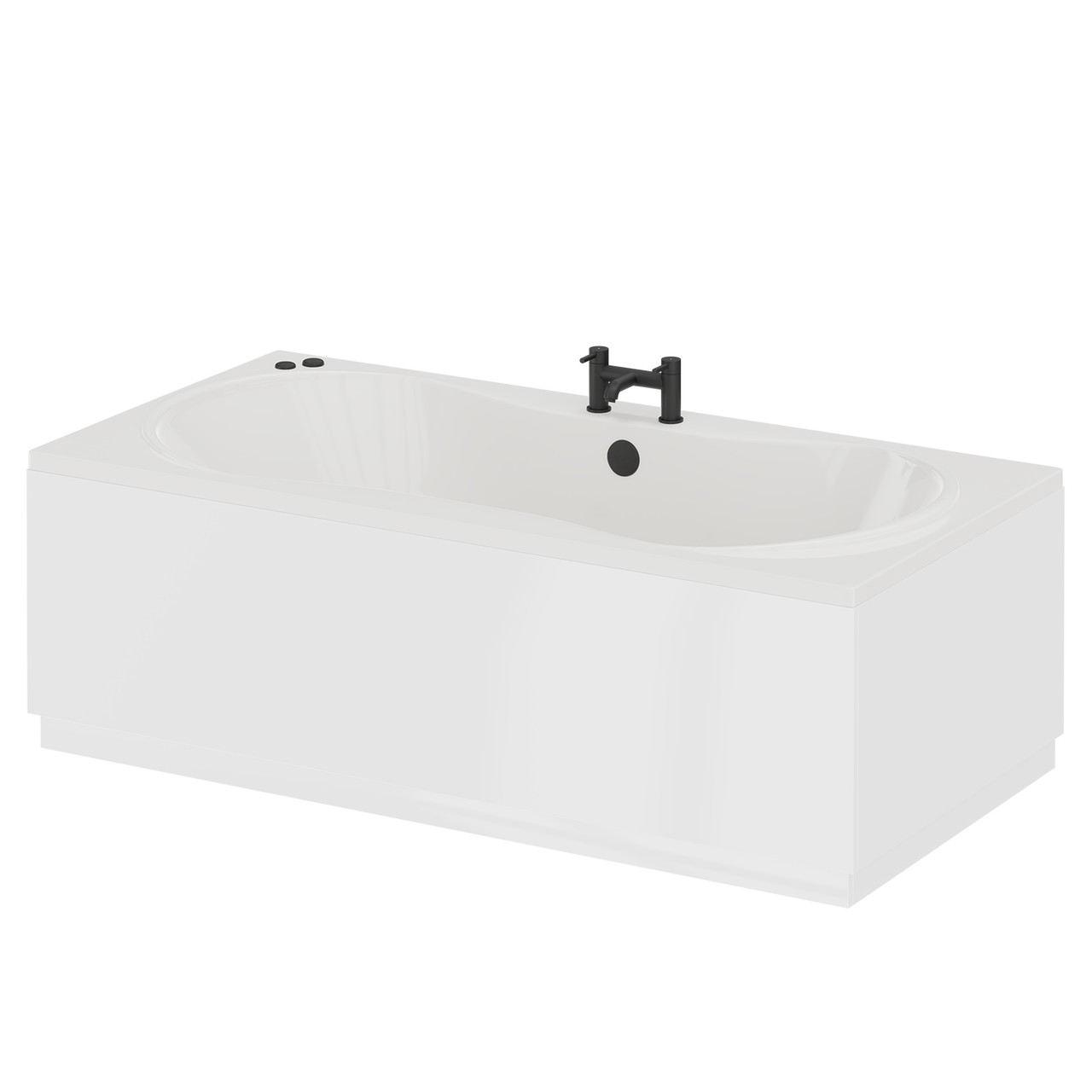 Strata Duo XL 6 Jet Matt Black V-Tec Double Ended Whirlpool Bath