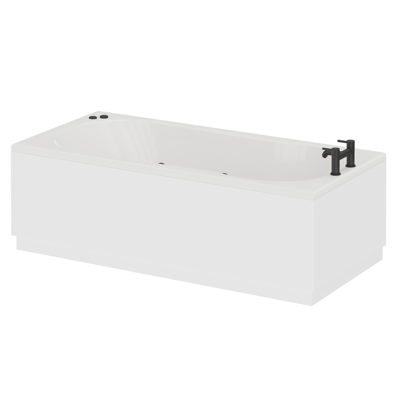 Keyhole 6 Jet Matt Black V-Tec Single Ended Whirlpool Shower Bath
