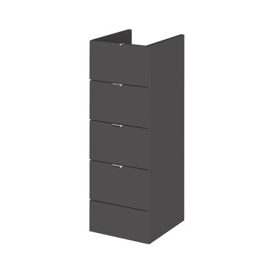 Hudson Reed Gloss Grey Fusion Floor Standing 4 Drawer Storage Unit | | Mdf | 300Mm