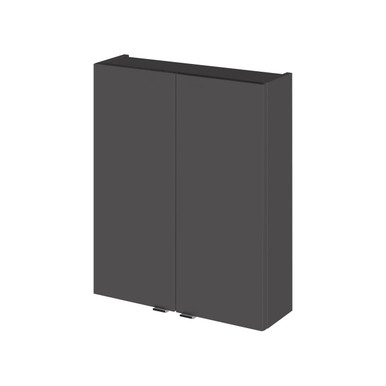 Hudson Reed Gloss Grey Fusion Compact Wall Hung 2 Door Storage Unit | | Mdf | 500Mm