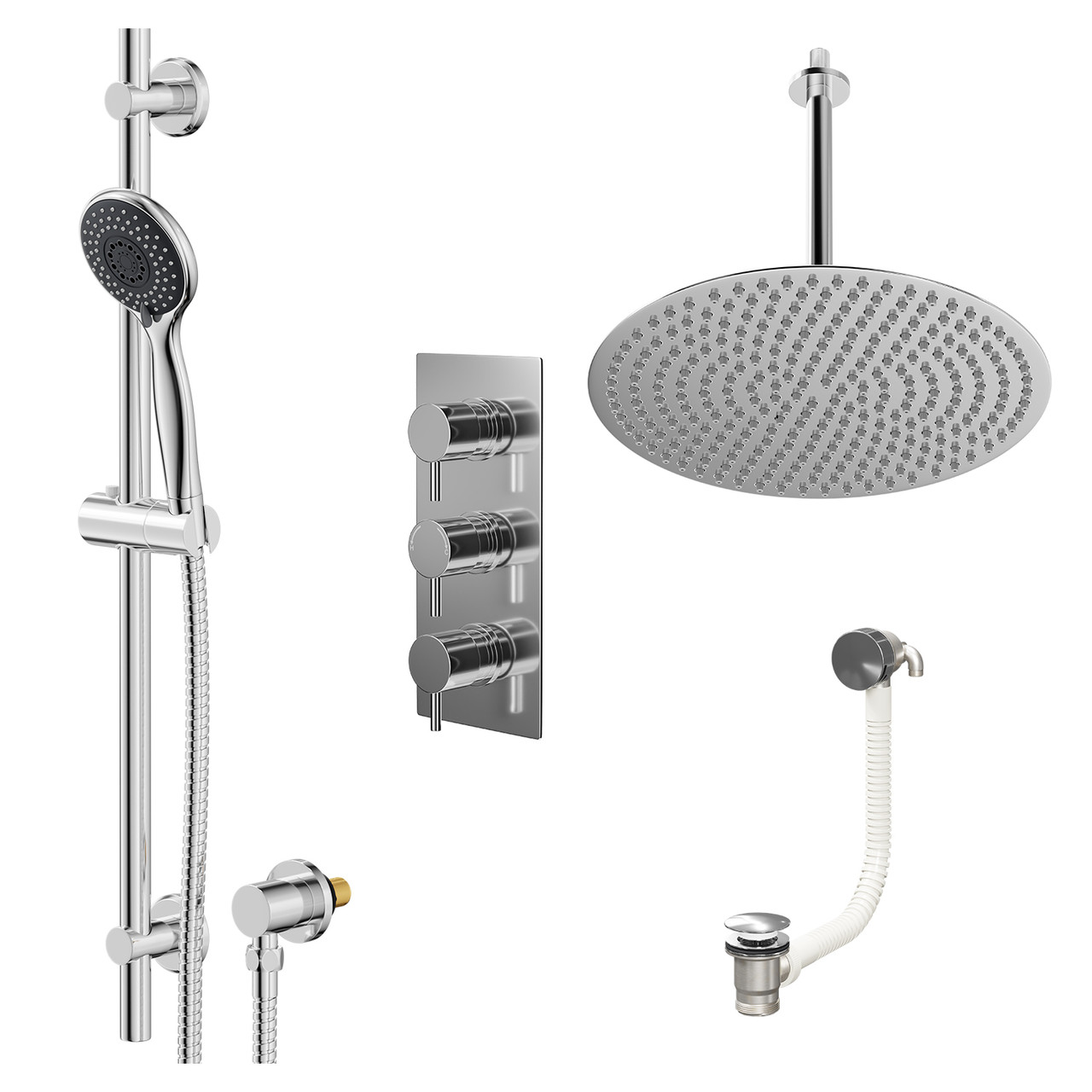 Circo Polished Concealed Triple Thermostatic Shower Valve
