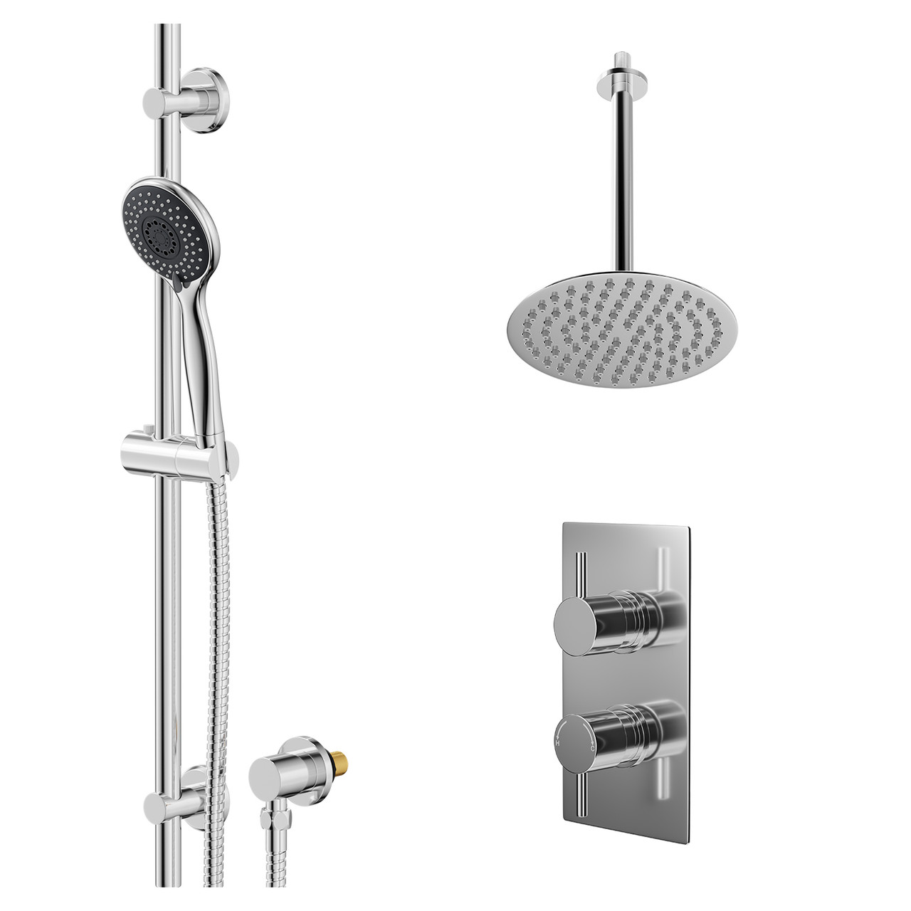 Circo Polished Concealed Twin Thermostatic Shower Valve