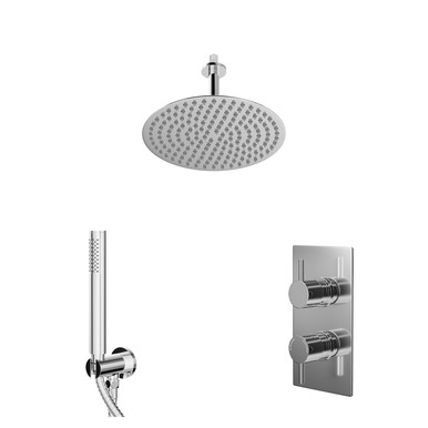 Wholesale Domestic Chrome Circo Polished Concealed Twin Thermostatic Shower Valve | | Stainless Steel | 300Mm