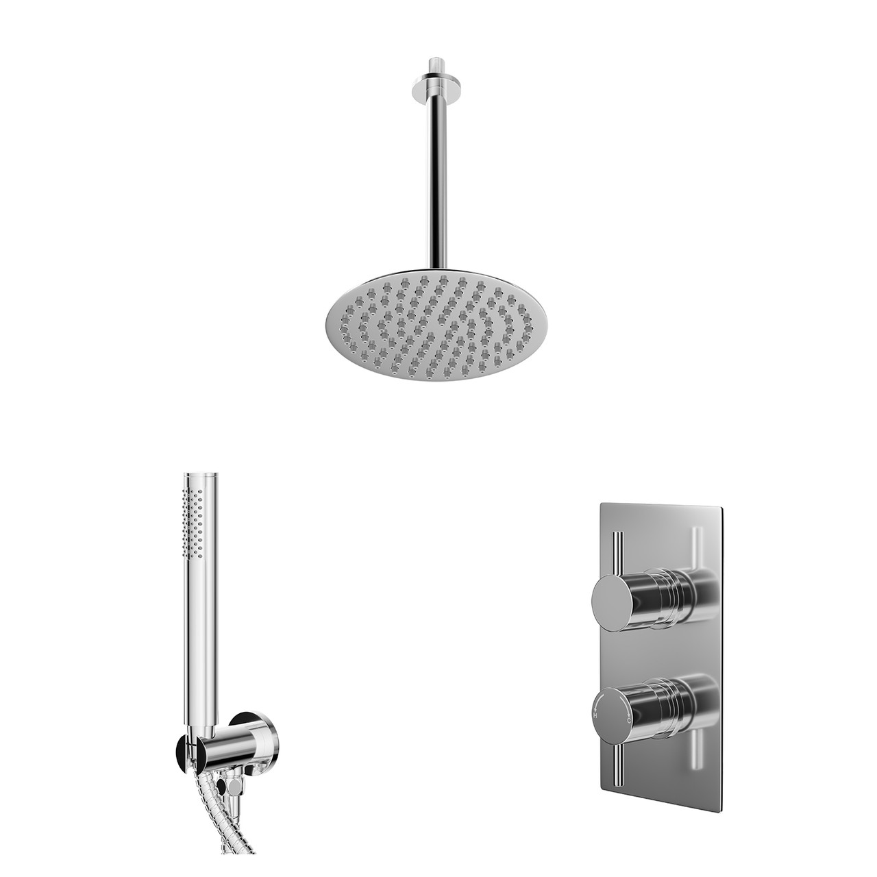 Circo Polished Concealed Twin Thermostatic Shower Valve